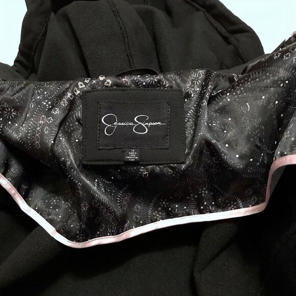 Jessica Simpson NWOT Black Softshell Trench Coat Women 1X - Picture 12 of 14